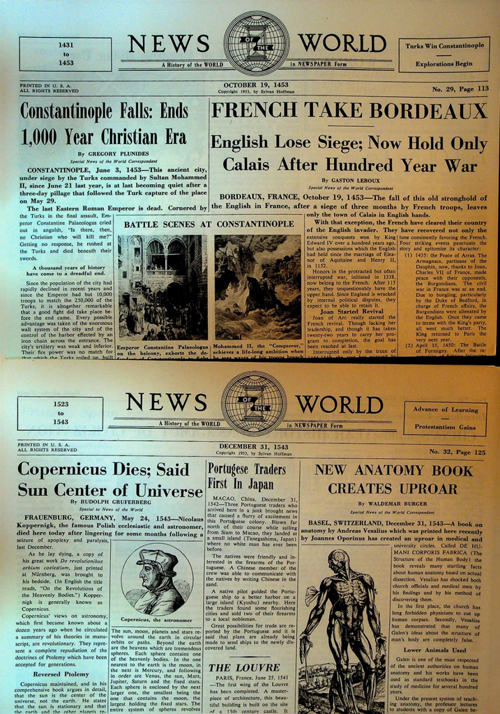 News of the World 1953 Complete Set of 52 History of World Prentice Hall0