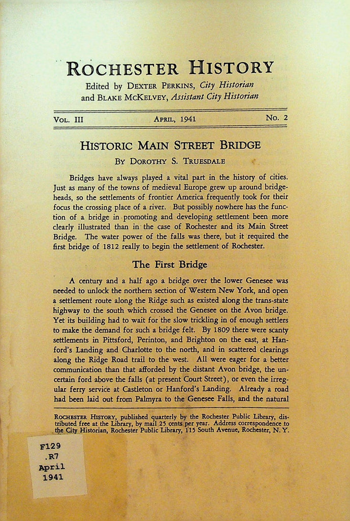 Rochester NY History April 1941 Historic Main Street Bridge0