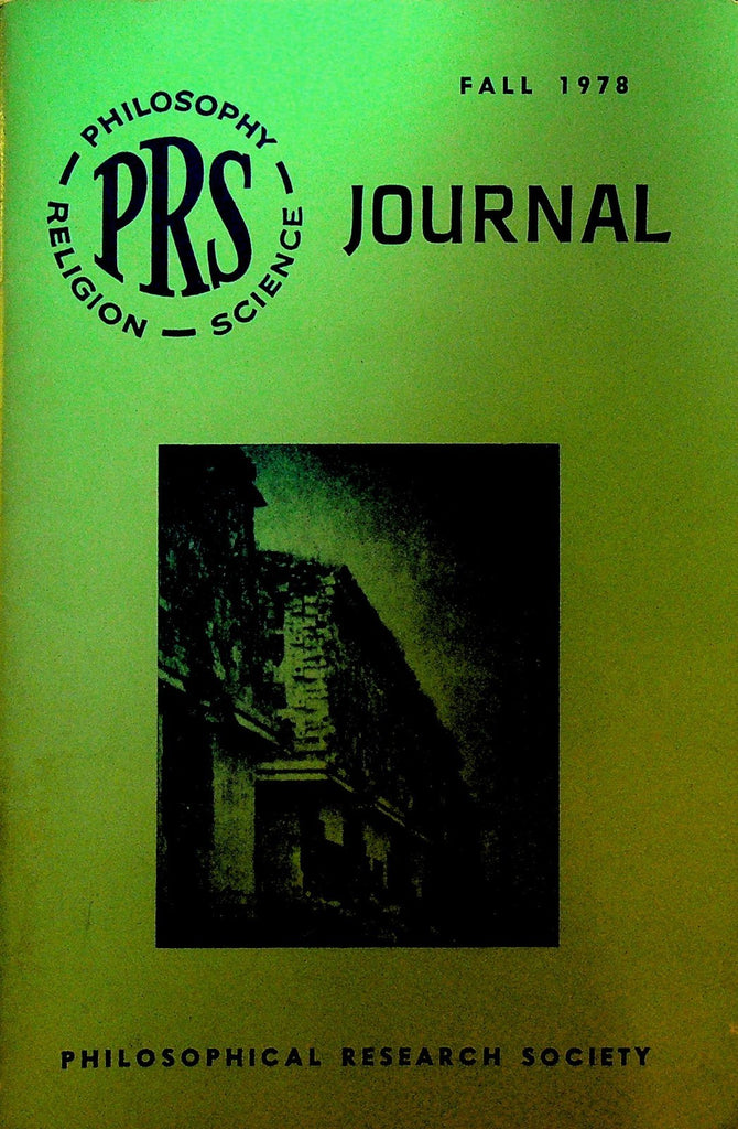 PRS Philosophy Religion Science Journal Fall 1978 Almanacs & Ephemerides0