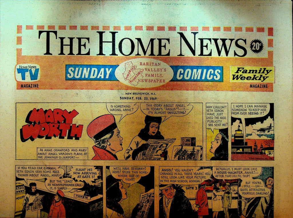 The Home News Sunday Comics New Brunswick NJ February 23 1969 Peanuts Mary Worth0