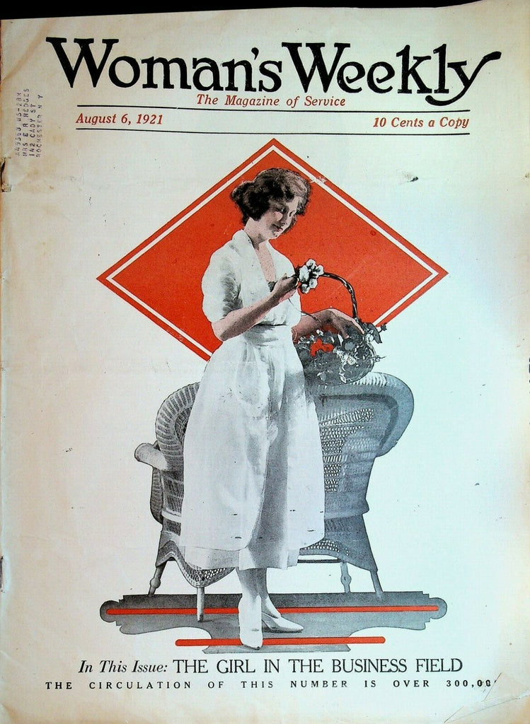 Woman's Weekly Magazine August 6 1921 Flapper Fashions Emile Loring 0