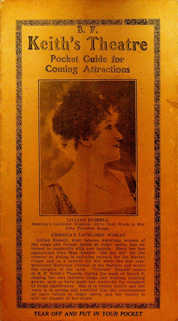 BF Keith's Vaudeville Theatre Program Lady Tsen Mei February 24 19190