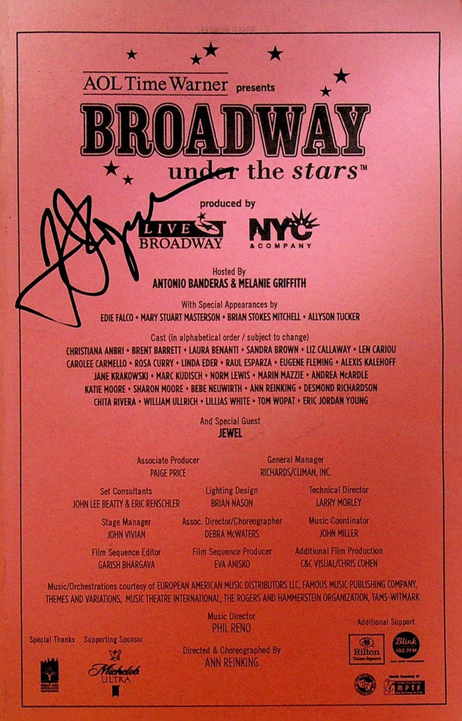 Broadway Under the Stars Program June 16 2003 Antonio Banderas Autograph0