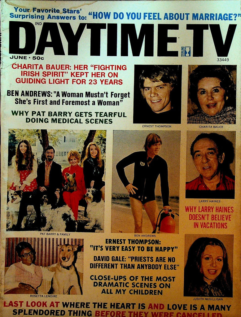 Daytime TV Magazine June 1973 Charita Bauer Pat Barry Ernest Thompson0