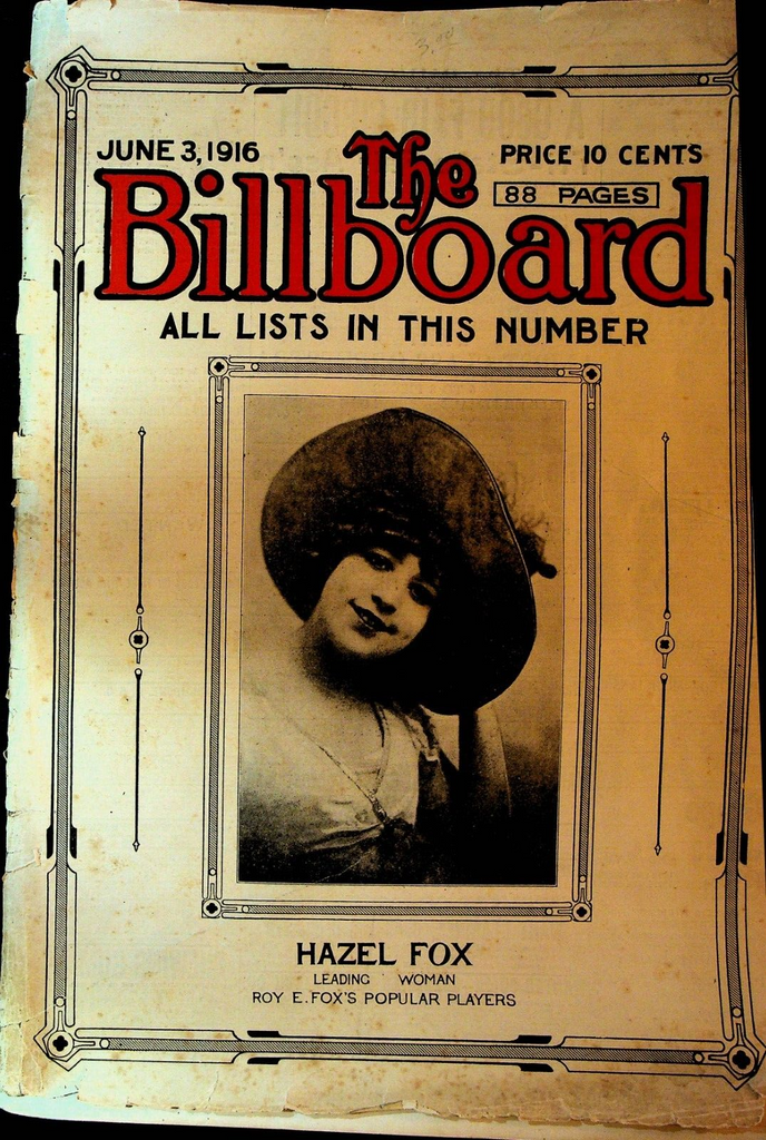 Billboard Magazine June 3 1916 Coney Island Hazel Fox Francis Wilson