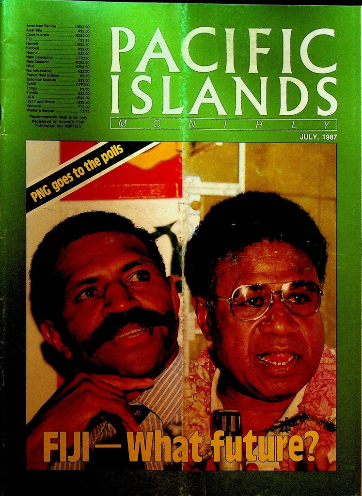 Pacific Islands July 1987 Fiji Sela Molisa Gaston Flosse Sitiveni Rabuka