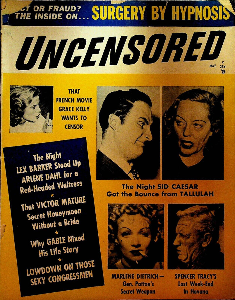 Uncensored Magazine May 1957 Marilyn Monroe Grace Kelly Ernest Hemingway
