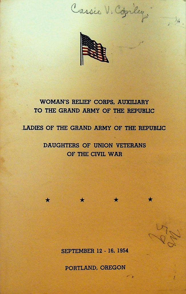 Woman's Relief Corps GAR Program 1954 Daughters of Union Veterans Civil War0
