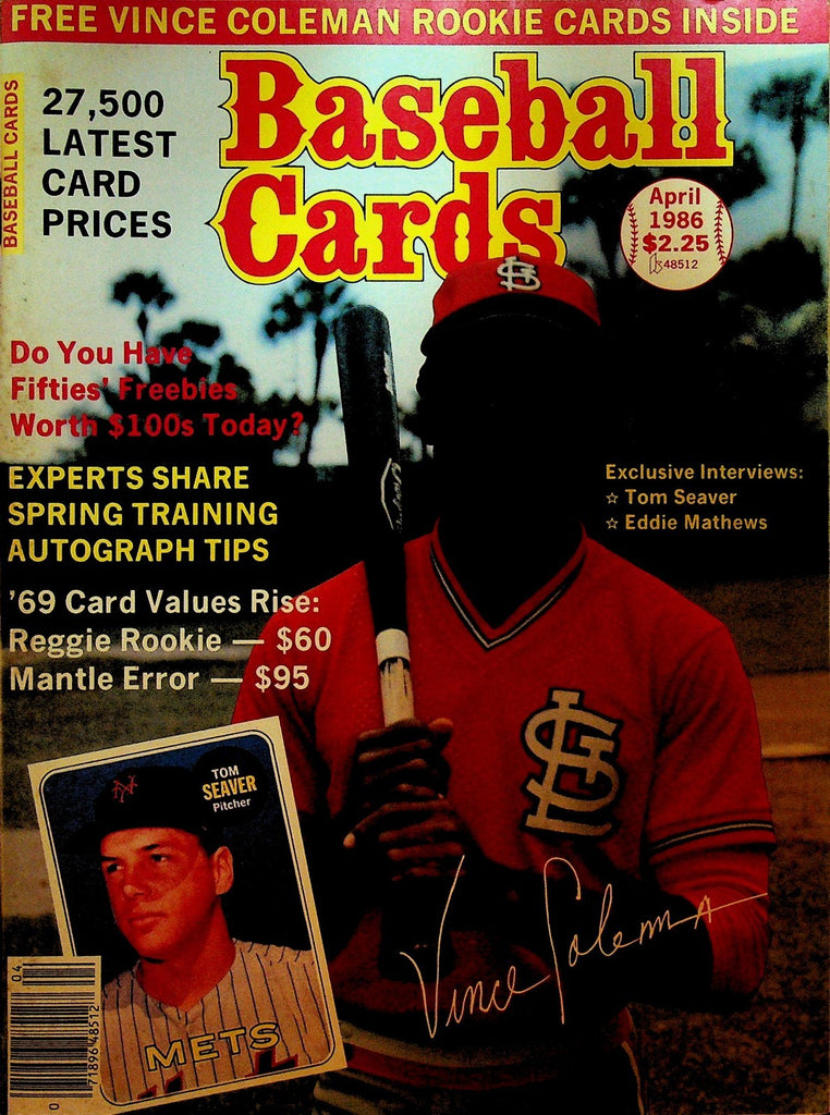 Baseball Cards Magazine April 1986 Vince Coleman Rookie Cards0