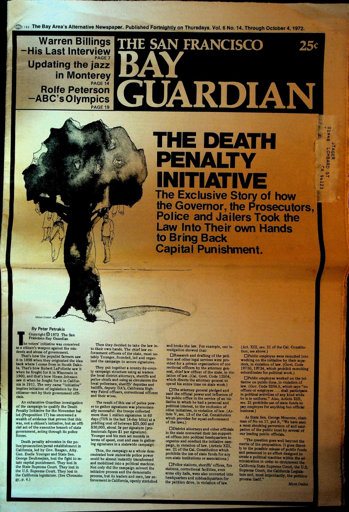 San Francisco Bay Guardian October 4 1972 Warren Billings Monterey Jazz Festival0