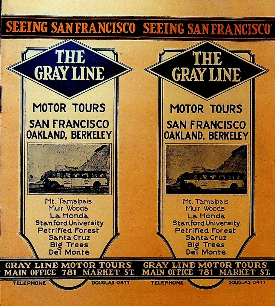 Seeing San Francisco The Gray Line Motor Tours Brochure Oakland Berkeley 1930s0