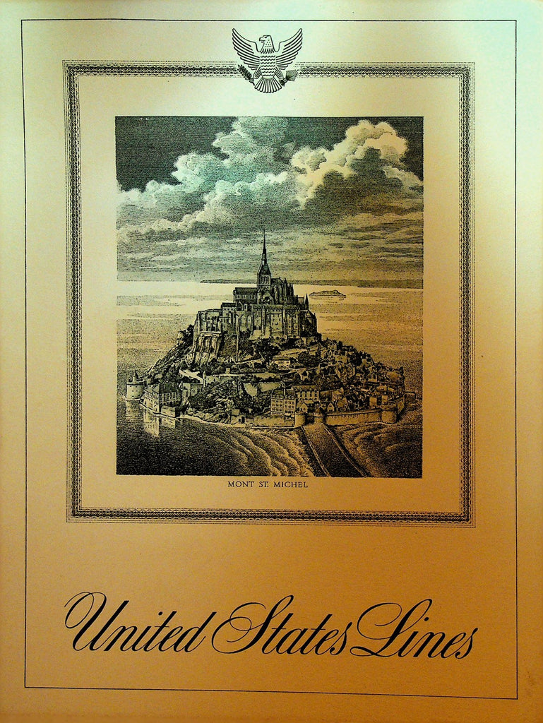 SS United States Line Menu Dinner August 11 1967 Mont St Michel0
