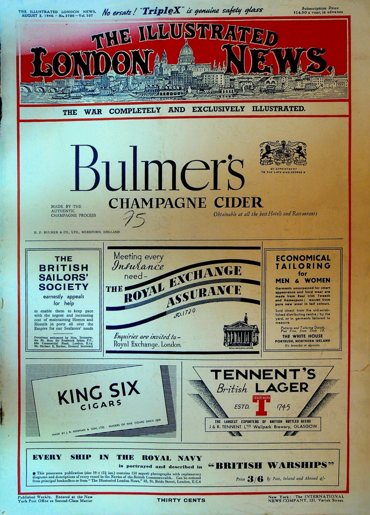 Illustrated London News August 3 1940 WWII Meknes Torpedoed Model Airplanes0