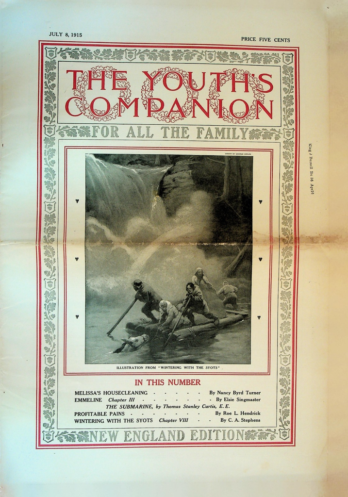 Youth's Companion July 8 1915 WWI Najaf CA Stephens Elsie Singmaster0