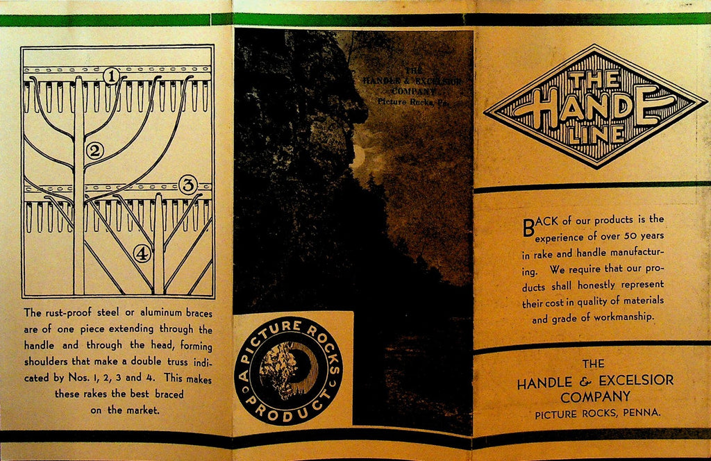 The Hande Line Rakes Brochure 1911 Handle & Excelsior Picture Rocks Pa0