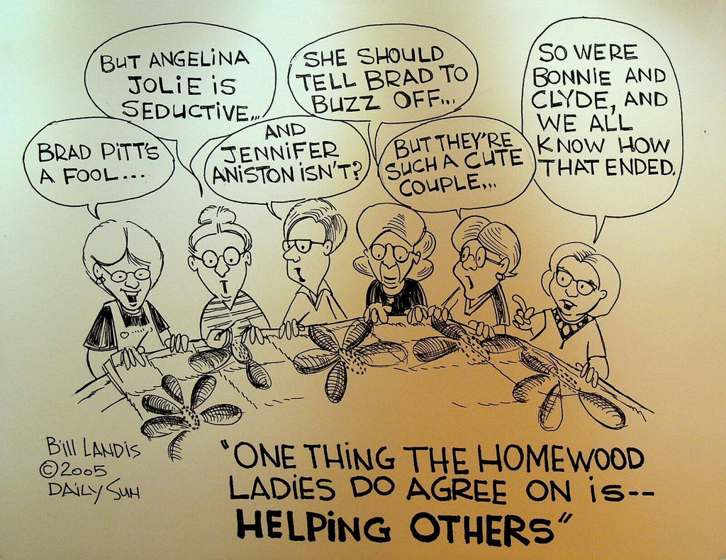 Bill Landis Original Cartoon Art The Villages Daily Sun 2005 Homewood Ladies