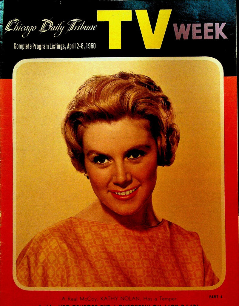 Chicago Tribune TV Week Magazine April 2 1960 Kathy Nolan Jack Paar0