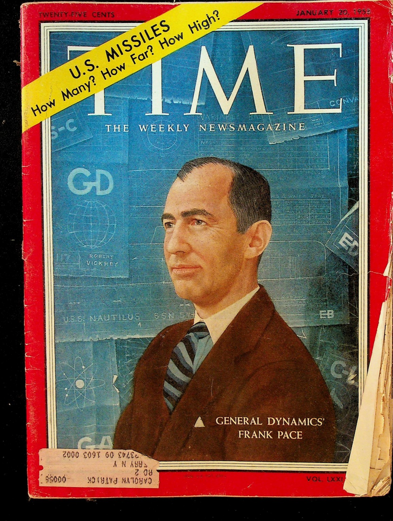 Time Magazine January 20 1958 Frank Pace Huey Bing Dai Miles Davis0