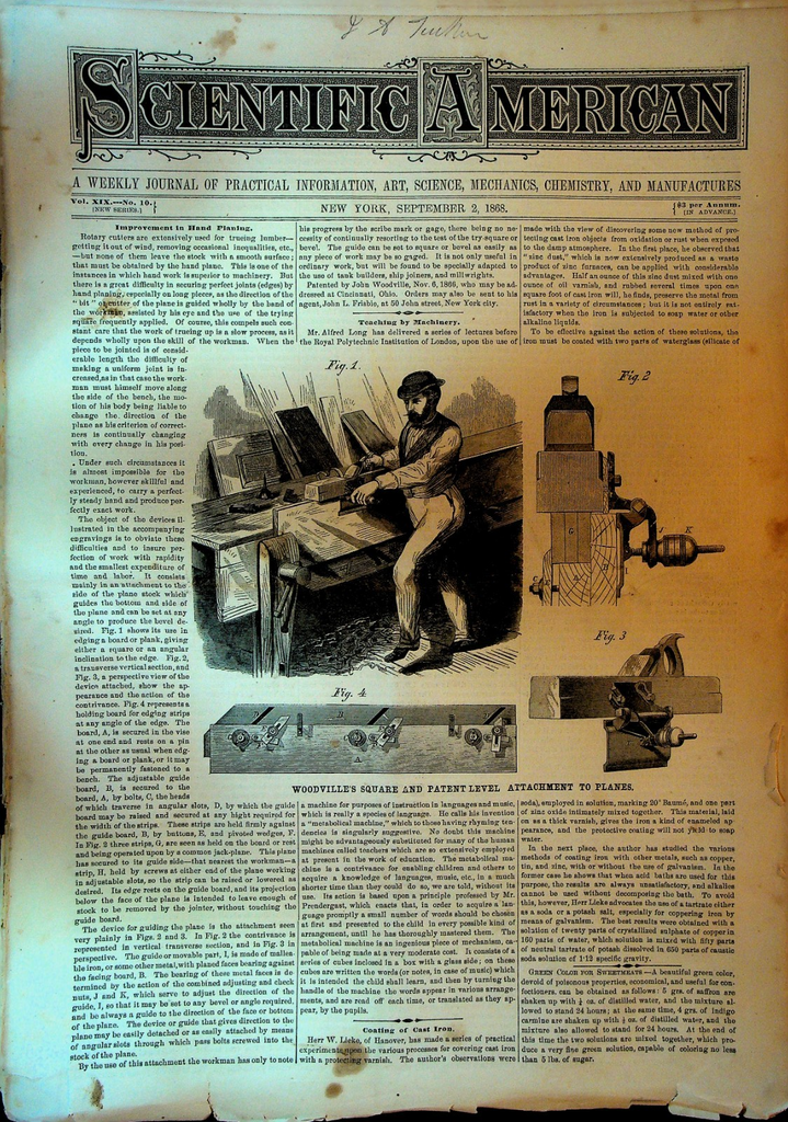 Scientific American September 2 1868 Roasting Coffee Naval Defense0