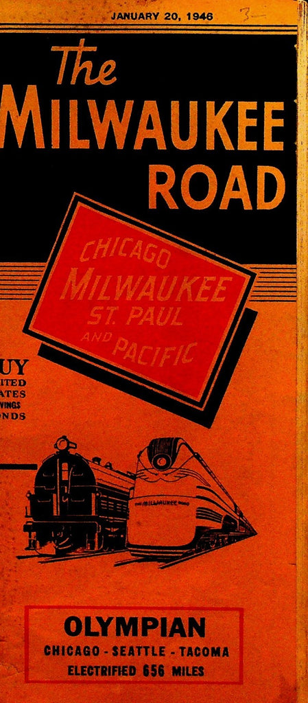 The Milwaukee Road Olympian Schedule January 20 1946 Chicago St Paul & Pacific0