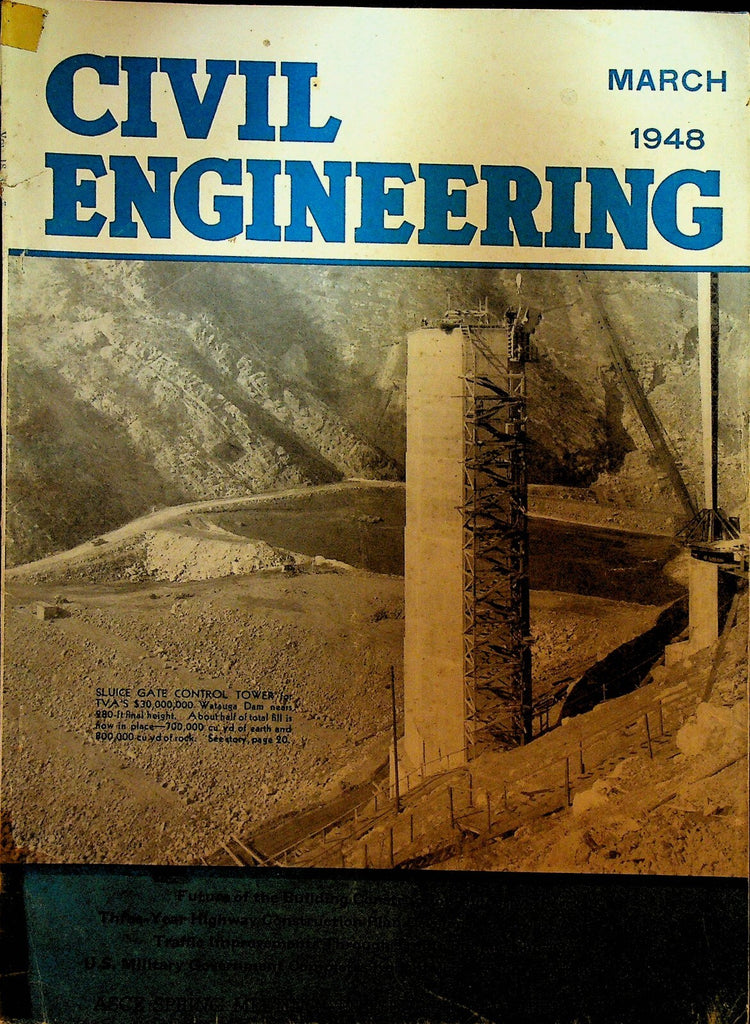 Civil Engineering Magazine March 1948 Watauga Dam Korean Water Supply System0