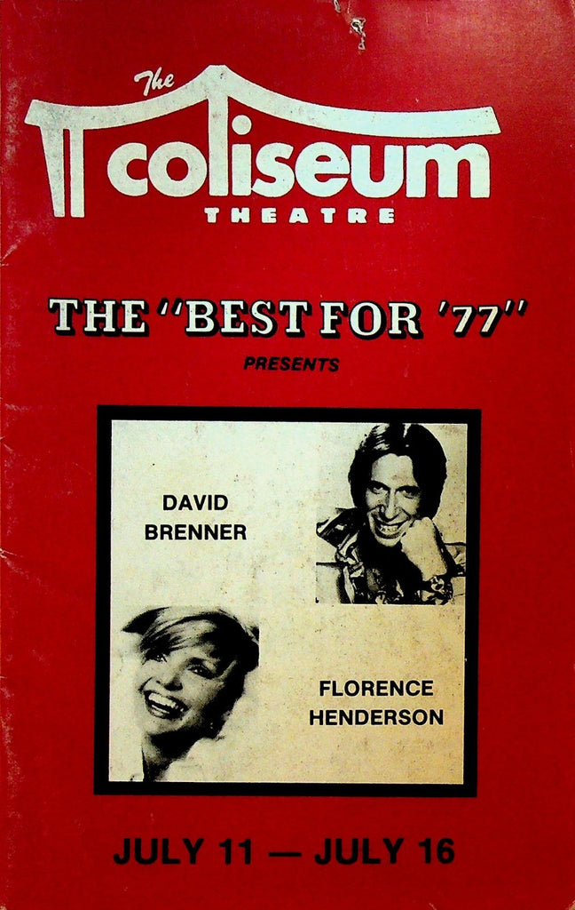 David Brenner Florence Henderson Program 1977 Coliseum Theatre0