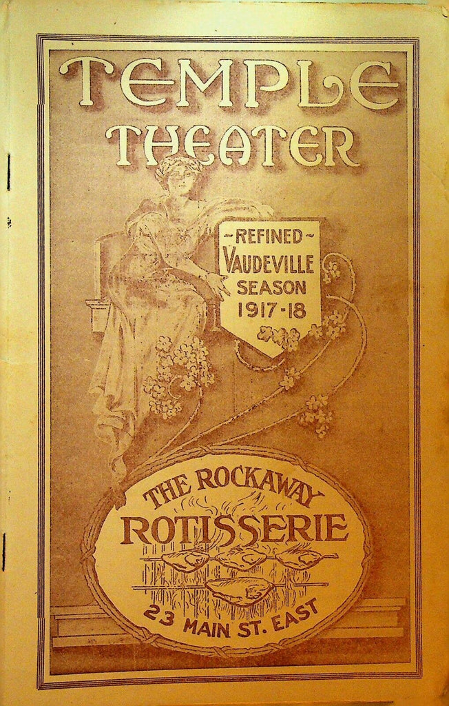 Temple Theater 1917 Vaudeville Program Lew Brice George Kelly Bessie Wynn