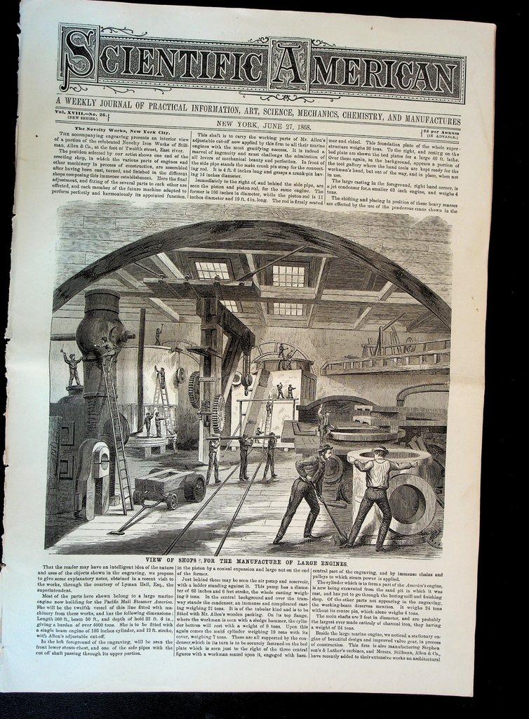 Scientific American June 27 1868 Novelty Iron Works New York City0