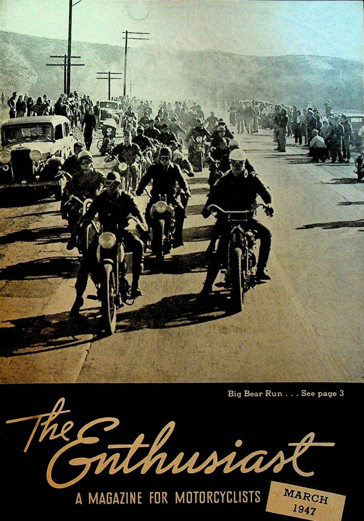 Harley Davidson Enthusiast Magazine Motorcycles May 1947 Big Bear Run Dick Page