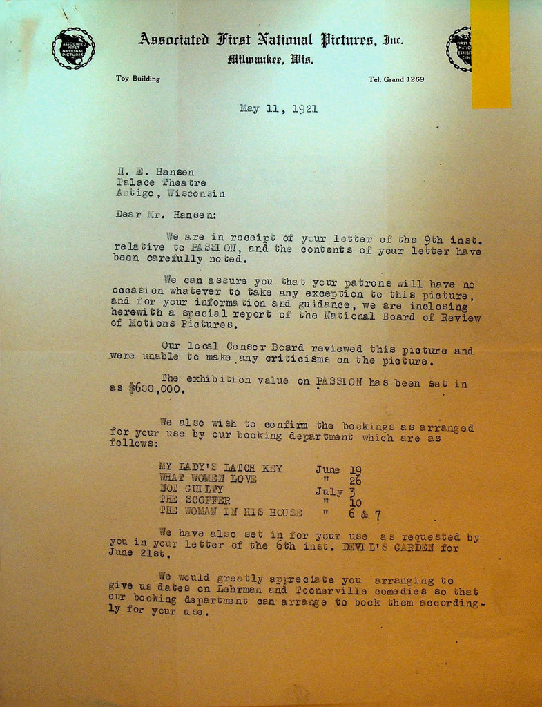 Associated First National Pictures May 11 1921 My Lady's Latch Key Not Guilty0