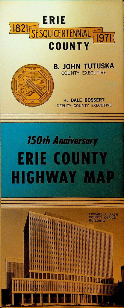 Erie County Highway Map 1971 Upstate New York Buffalo