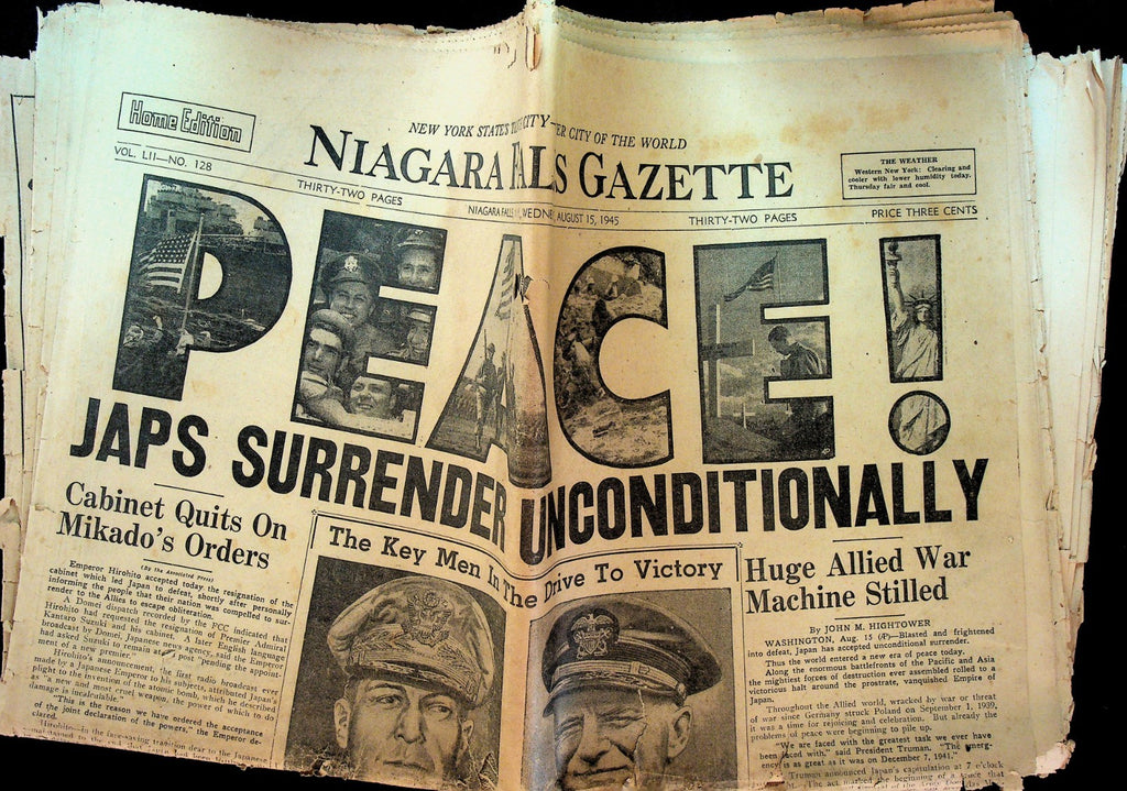 Niagara Falls Gazette August 15 1945 World War II Over Japan Surrenders0