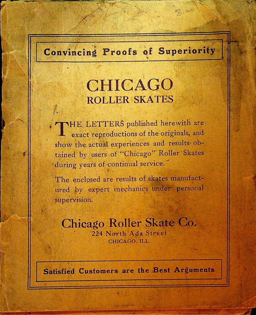 Chicago Roller Skates 1916 Testimonial Letters Advertising Booklet