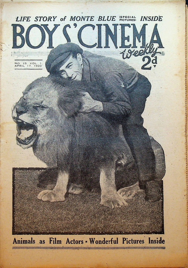 Boys Cinema Weekly April 17 1920 Charlie Chaplain Tom Mix Monte Blue0