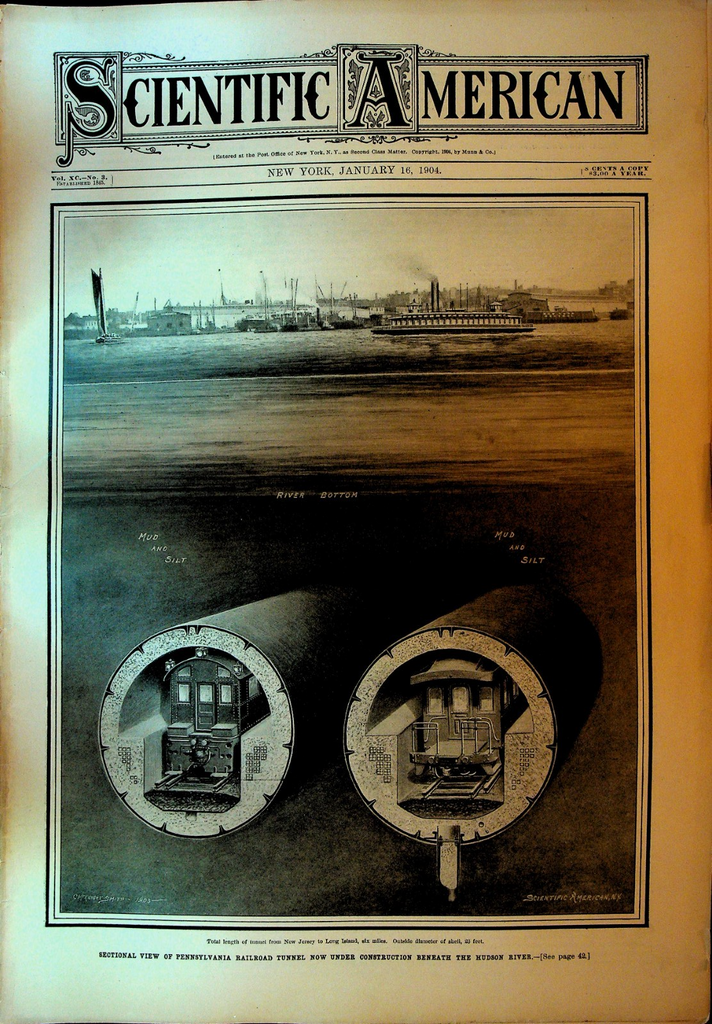 Scientific American January 16 1904 Pennsylvania Railroad Tunnel Brooklyn Bridge0