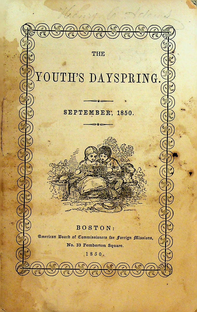Youth's Dayspring September 1850 Foreign Missions Magazine Infanticide in India0
