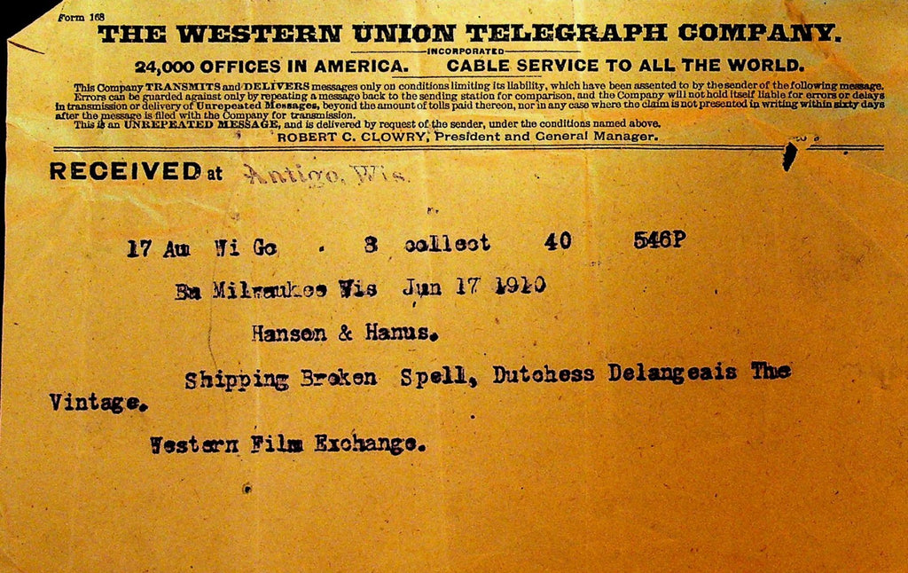 Western Union Telegraph 1910 A Broken Spell Silent Film Western Film Exchange0