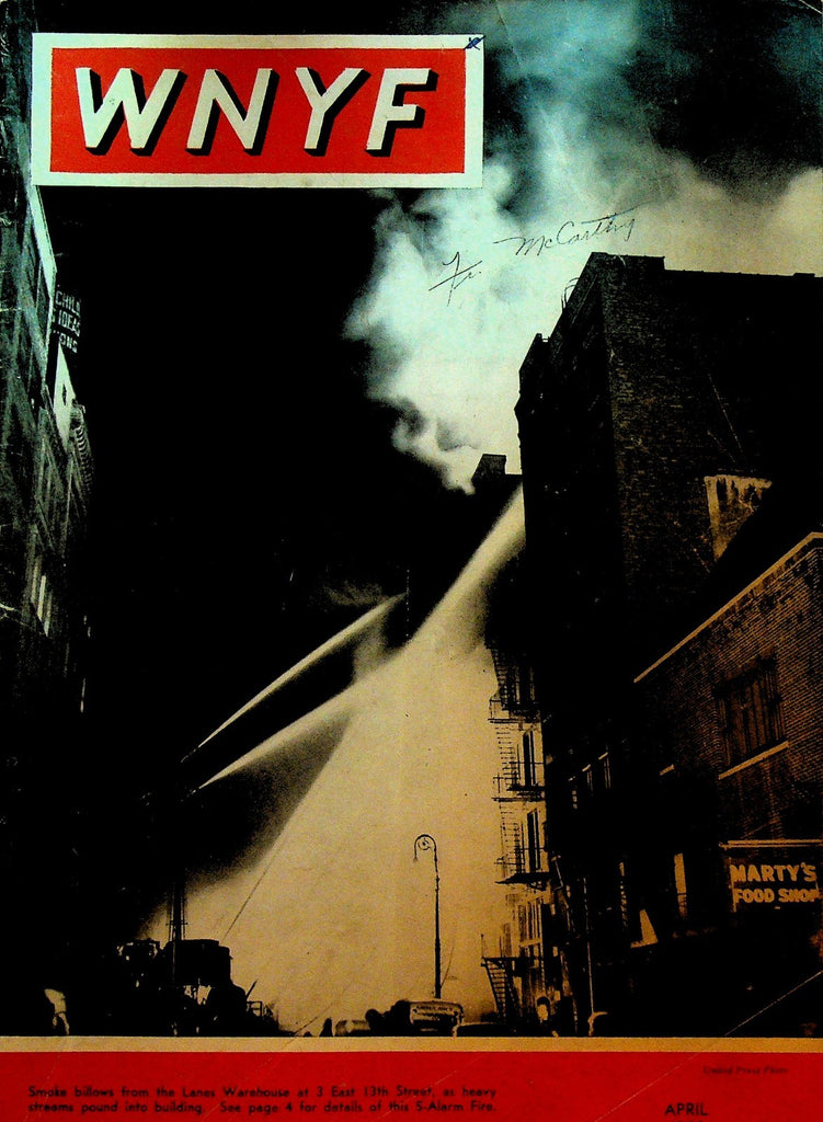 WNYF With New York Firefighters Magazine April 1952 Lanes Warehouse East 13th St0