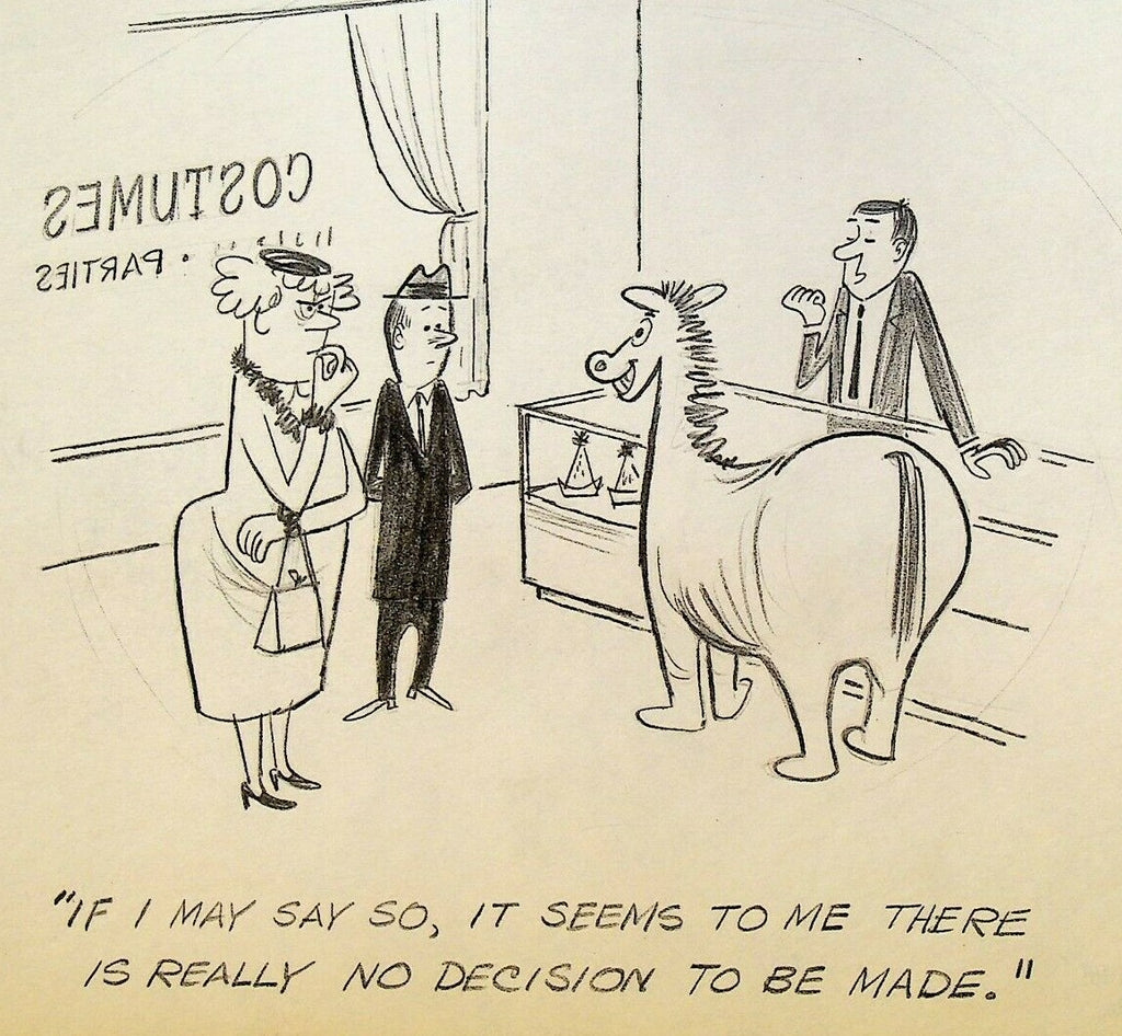 Lee DeGroot Original Art Gag Costume Shop Party Horse Married Couple0