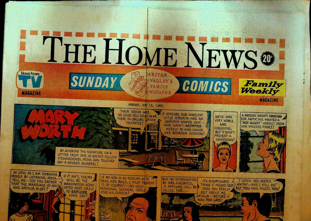 The Home News Sunday Comics New Brunswick NJ July 13 1969 Peanuts Mary Worth0