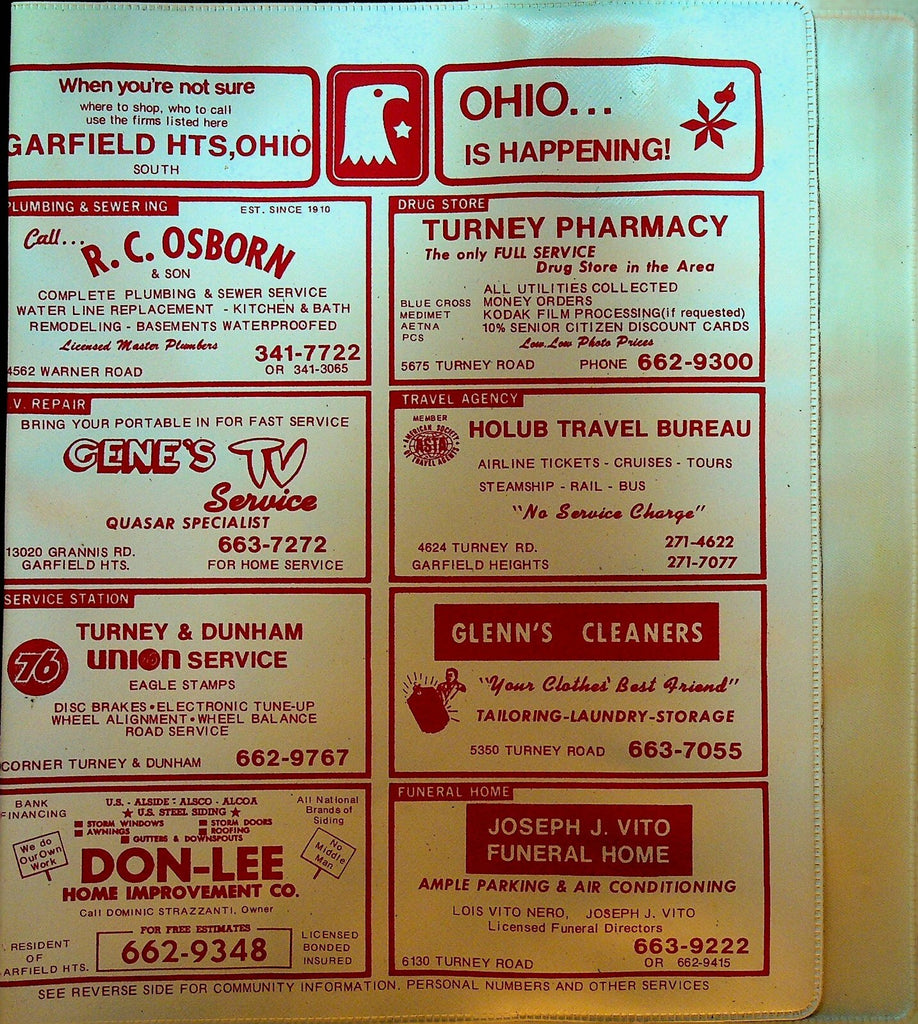 Telephone Directory Cover 1970s Garfield Heights Ohio National Merchandising0