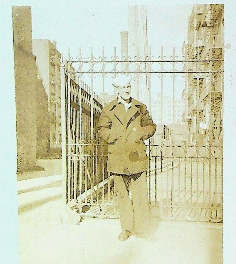 Sailor Seaman by Fence RPPC WWI Postcard 0