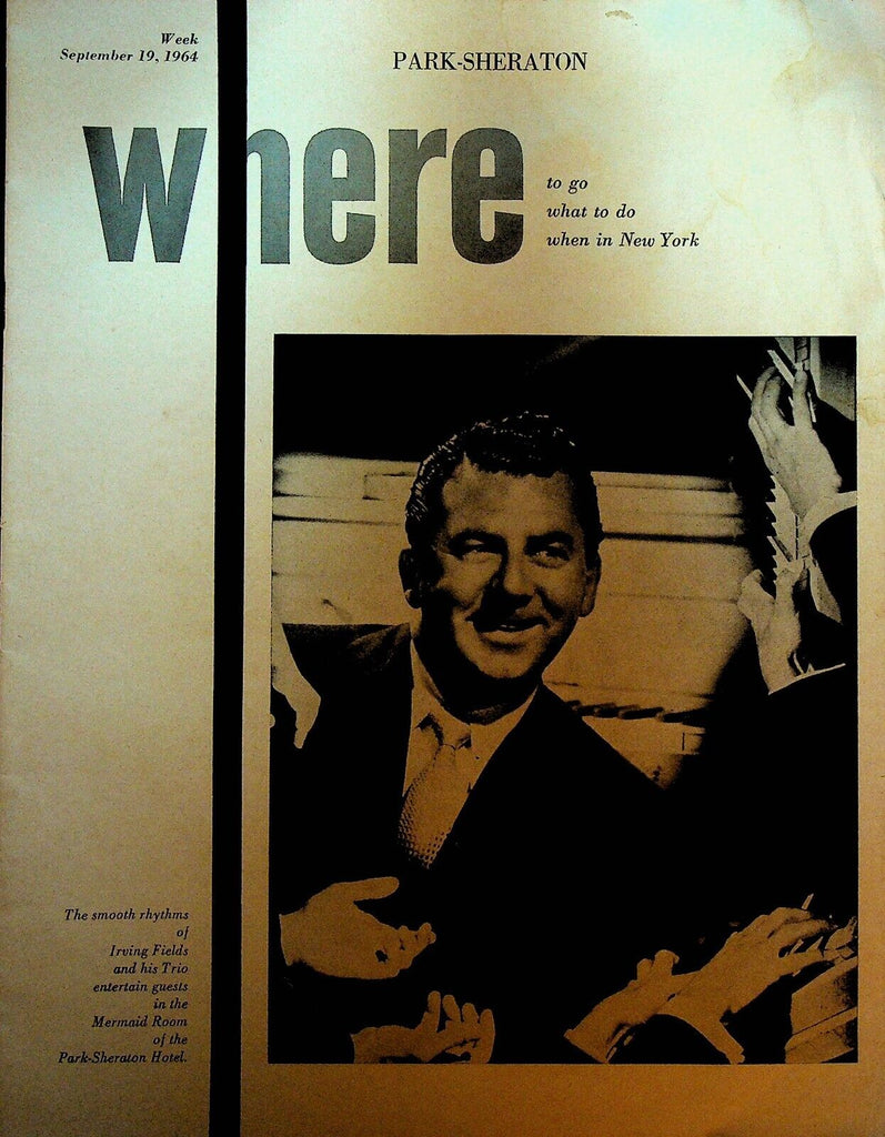 New York City Where To Go Tourist Guide September 19 1964 Irving Fields