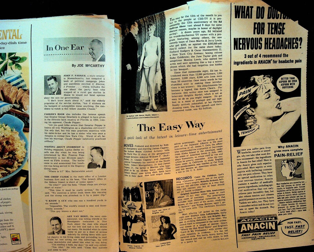 American Weekly Magazine June 12 1960 Brigitte Bardot Fidel Castro Kite Flying