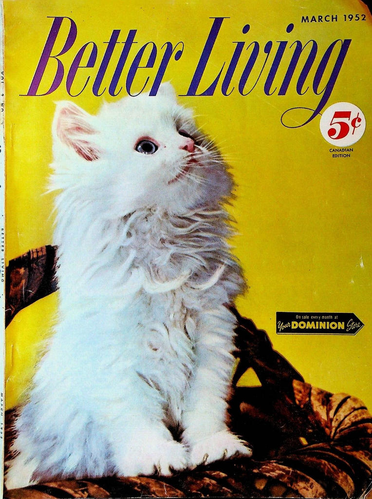 Better Living Magazine March 1952 Kitty Cat Decorating Needlework Food0