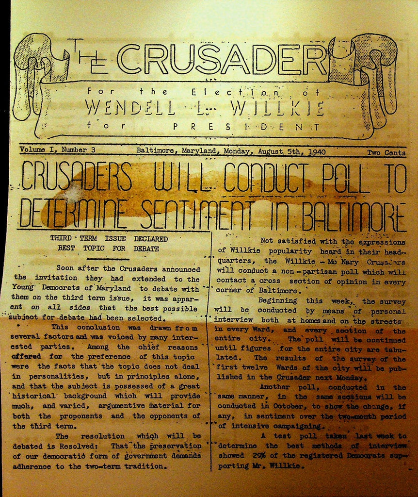 The Crusader for the Election of Wendell L Willkie for President August 5 19400