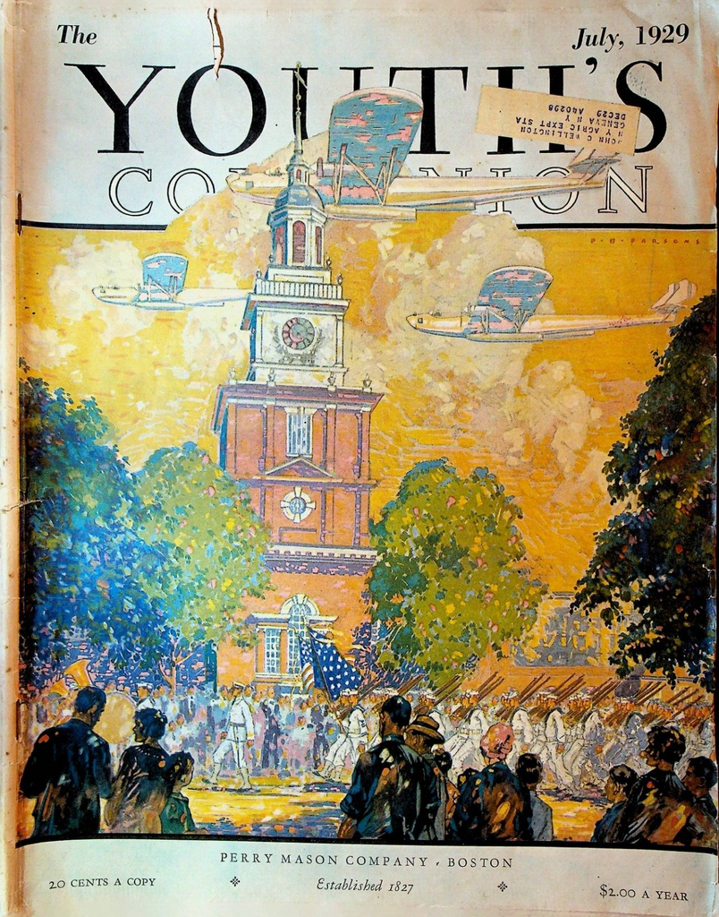 Youth's Companion Magazine July 1929 PB Parsons CA Stephens Henri Cochet Tennis0