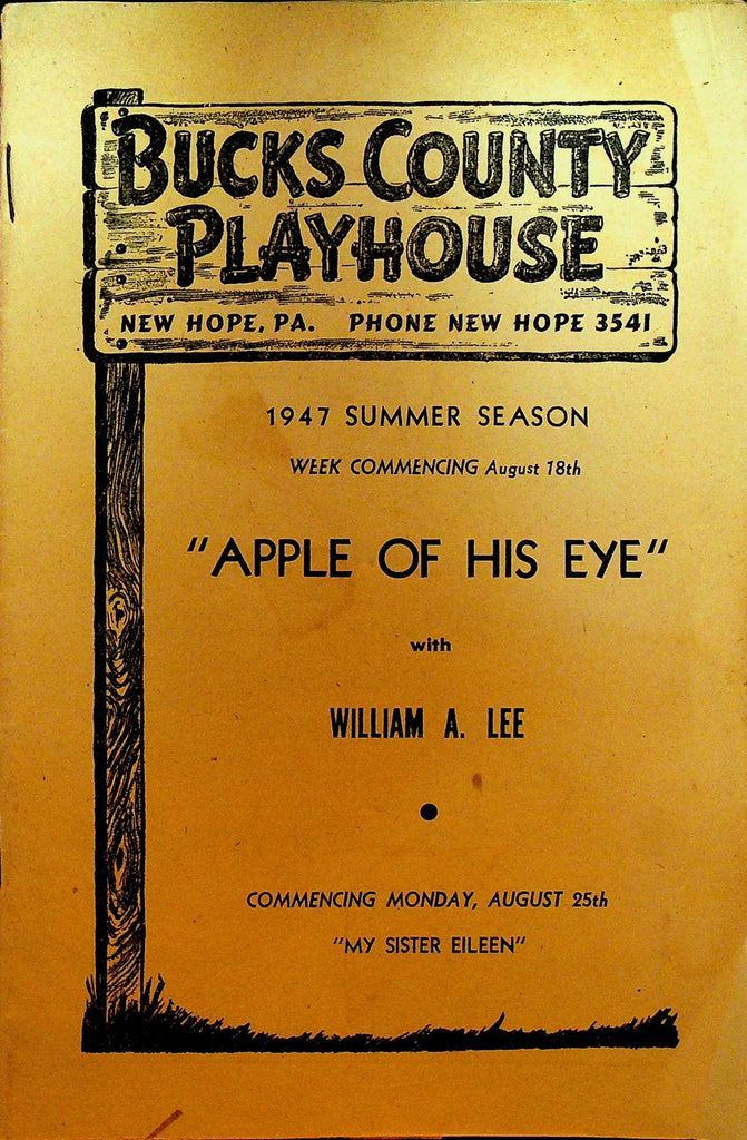 Apple of His Eye Playbill August 28 1947 William A Lee Carol Daniels Roy Fant0