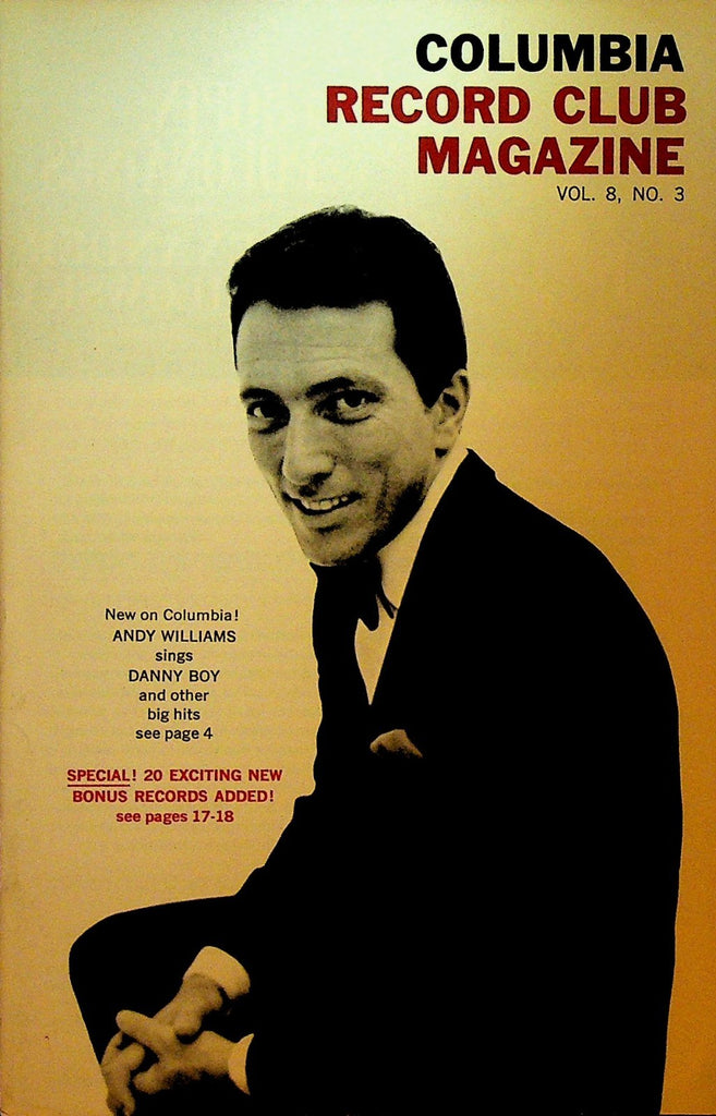 Columbia House Record Club Magazine 1962 Vol 8 #3 Andy Williams Roger Williams0