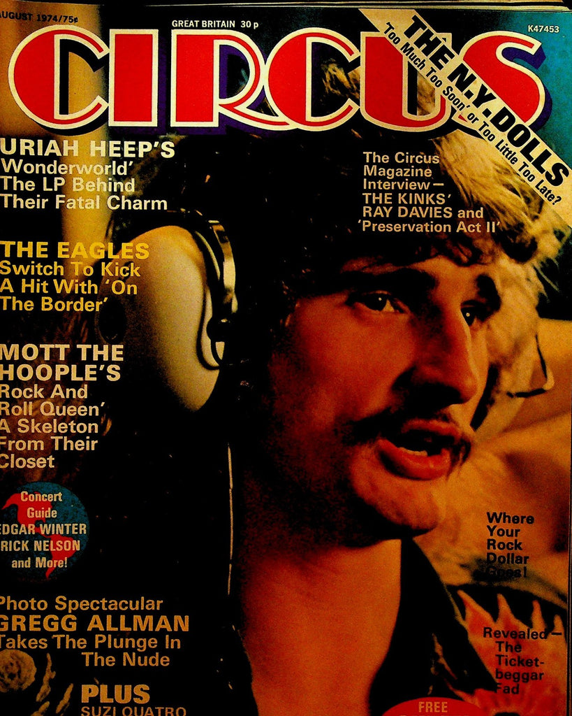 Circus Magazine August 1974 Queen New York Dolls Ray Davies Kinks Suzi Quatro0